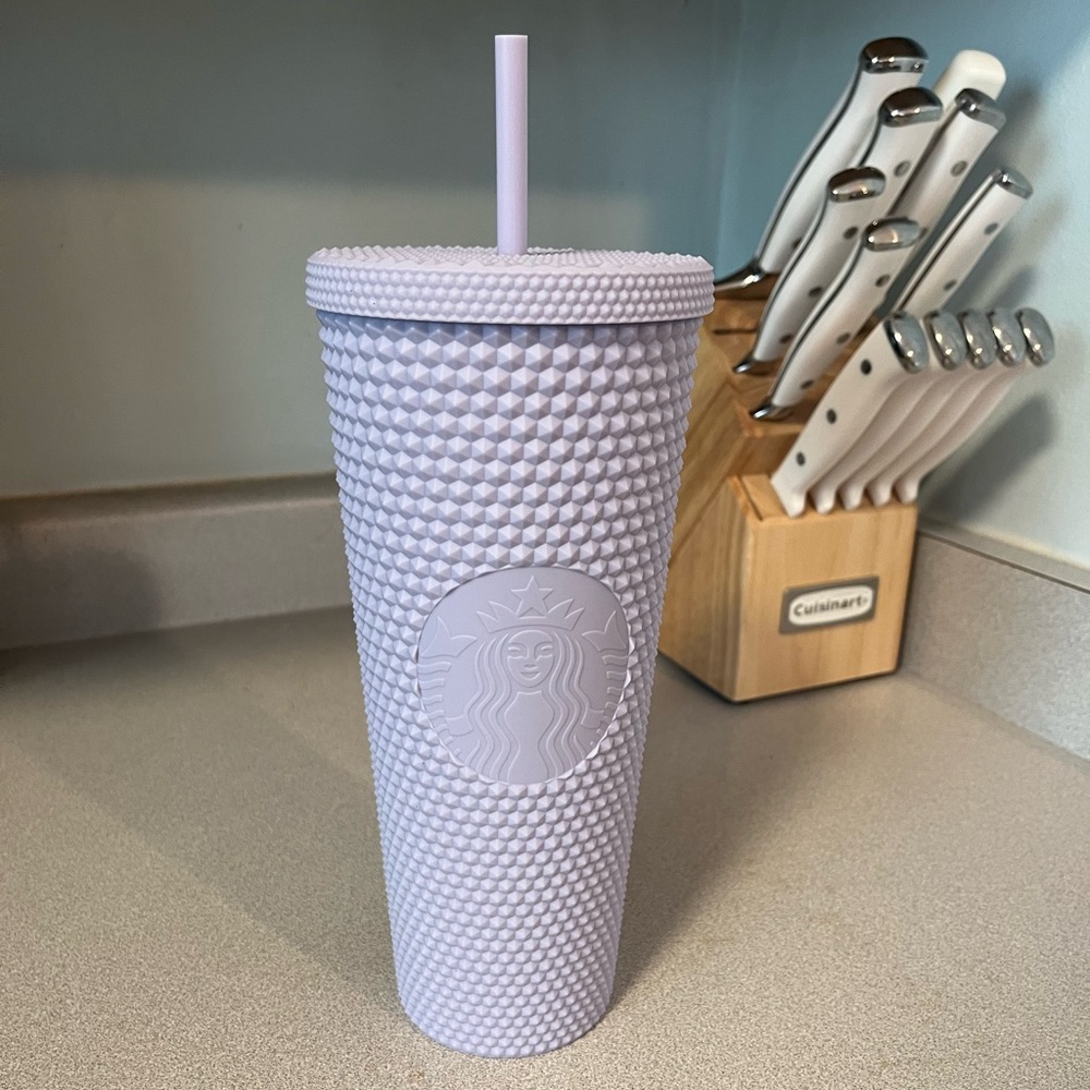 Starbucks Lilac Matte Purple 24oz Studded Tumbler with Straw